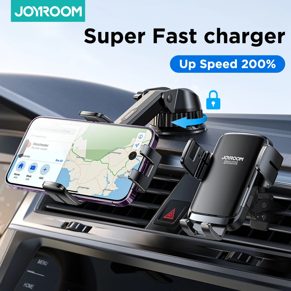 

Joyroom 15W Car Phone Holder Mount Fast Wireless Charger Car Charger Stable Rotatable Car Charger Support Air Vent Dashboard