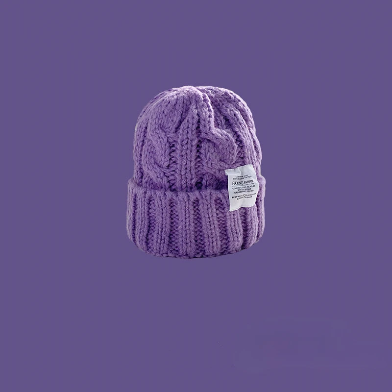 Kids Violet Warm Knit Hat Winter Beanie Gorros De Invierno Para Bebe Con Envío Gratis Hat and Glove Set for Kids Girls