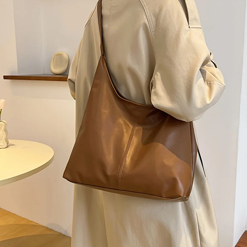 Retro-Damen-Einkaufstasche, Vintage-Unterarm-Handtasche mit Schultergurt-Design für Dating, Partys, Shopping, Reisen, mehrere Farben – Detail 5