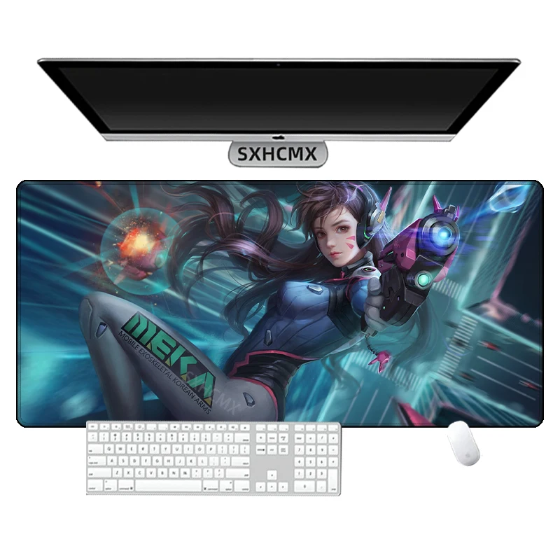 لوحة الماوس Gamer Overwatch D.Va XL HD مخصص جديد ماوس XXL غراندي حصيرة مكتبية المطاط الطبيعي مكتب ماوس الحصير سطح المكتب ماوس الوسادة