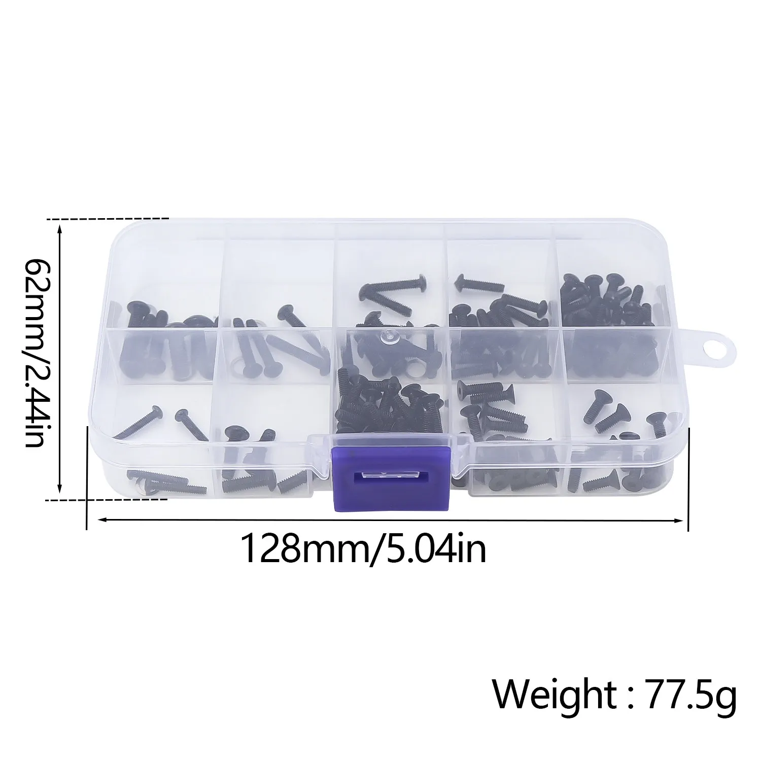 Mjx Hex Socket Screw Assortment Kit Fits 1 /14 14209 14210 1/16 16207 16208 Rc Car Replacement Parts With Plastic Storage Box