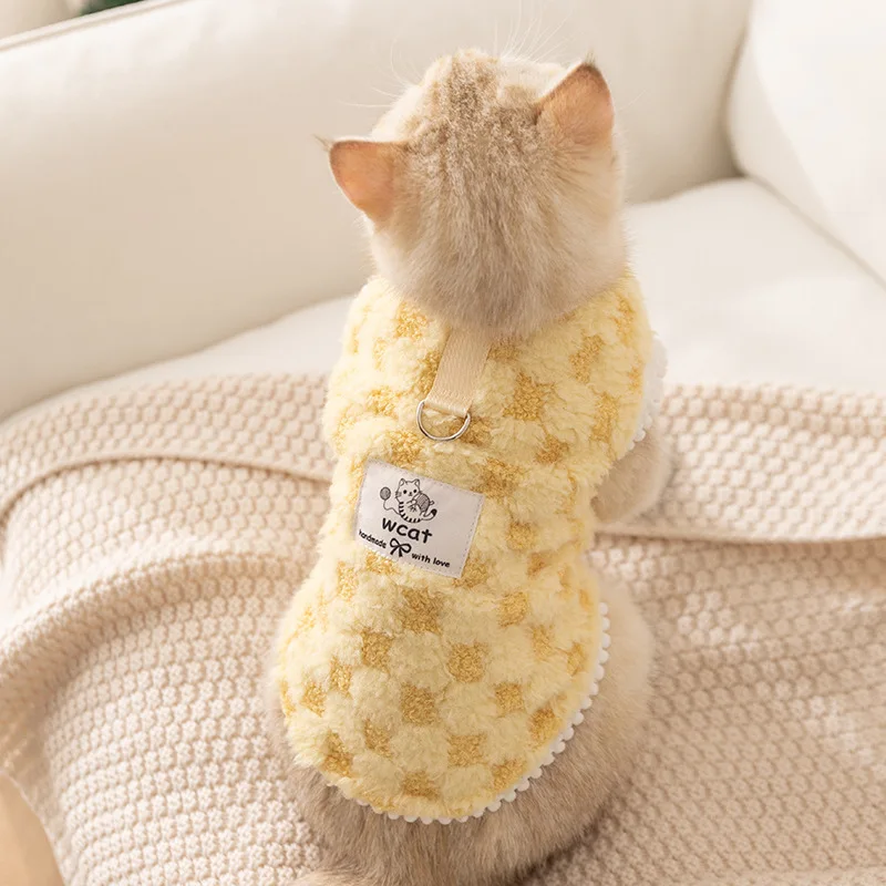 Picture 5: Cat Fluffy Coat Winter Clothes Cozy Thicken Kitten Sweater For Small Cats Dogs With D-Ring