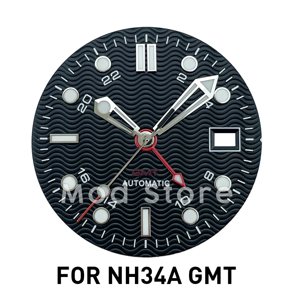 31mm SM300 Diver 200m Watch Dial  Hands for NH34A GMT BGW9 Lume Dual Time 24 Hour NH34 Parts
