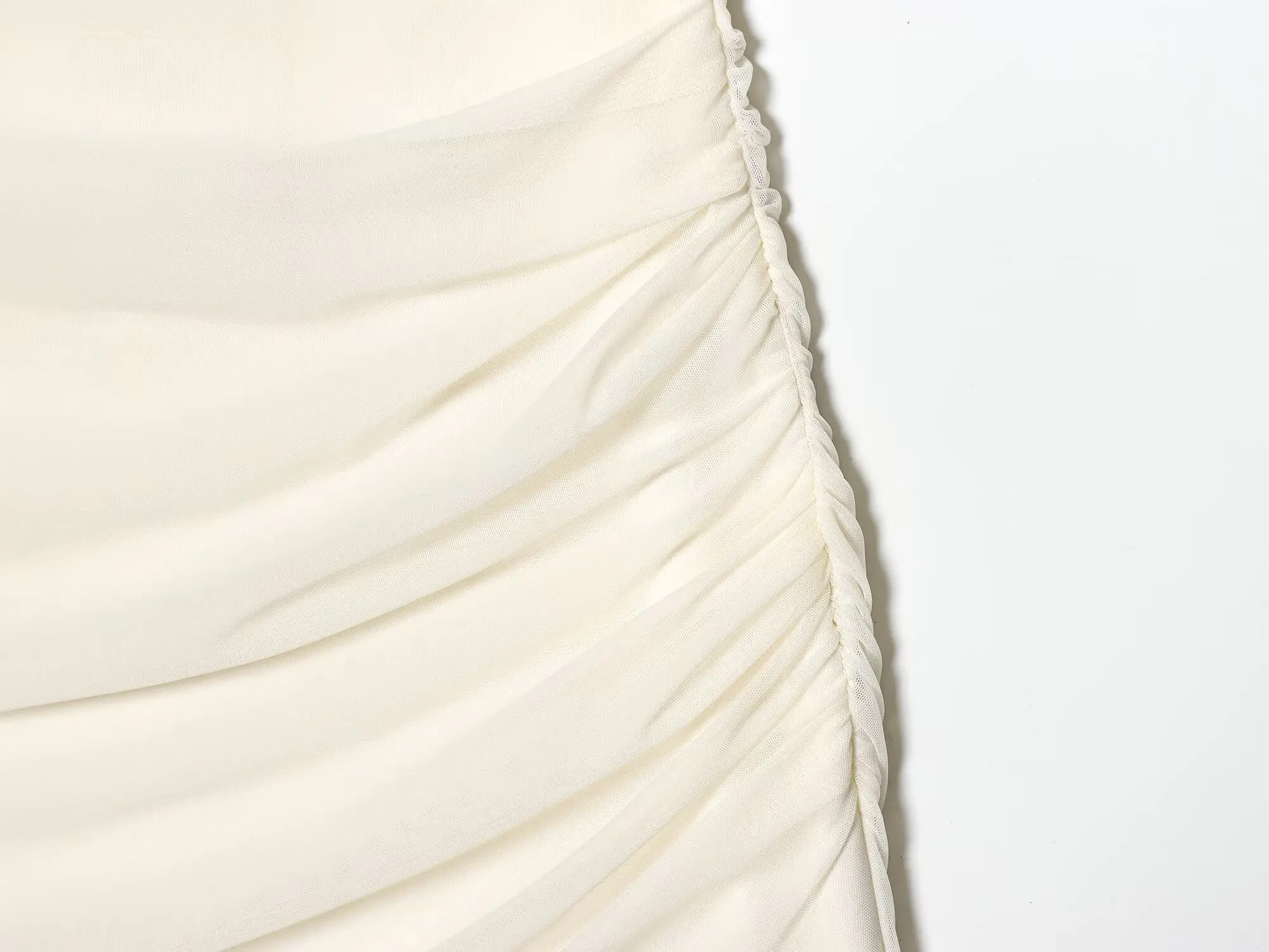 BSAY 2026 Sommer Damen Drapiertes Mesh-Layered Mini-Kleid Ärmellos Hochgeschlossen Gerafftes Bodycon Kurzkleid Elegante Party Club Outfits – Detail 13