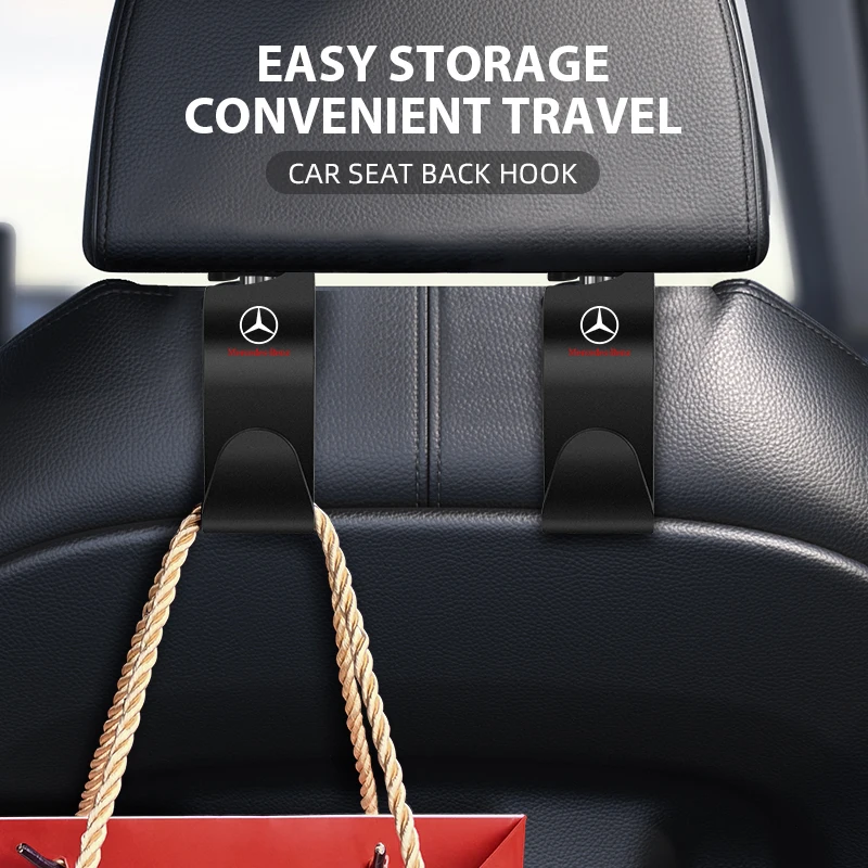 1/2PCS Car Hooks for Mercedes benz A B R G Class GLK GLA w204 W251 W463 W176 Car Clips Front Back Seat Headrest Organizer Holder