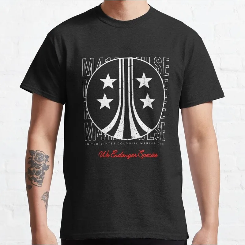 USCM Pride Alien Movie Graphic T‑Shirt Vintage Sci‑Fi Horror Xenomorph Print Tee Unisex Short Sleeve Casual Streetwear S-6XL