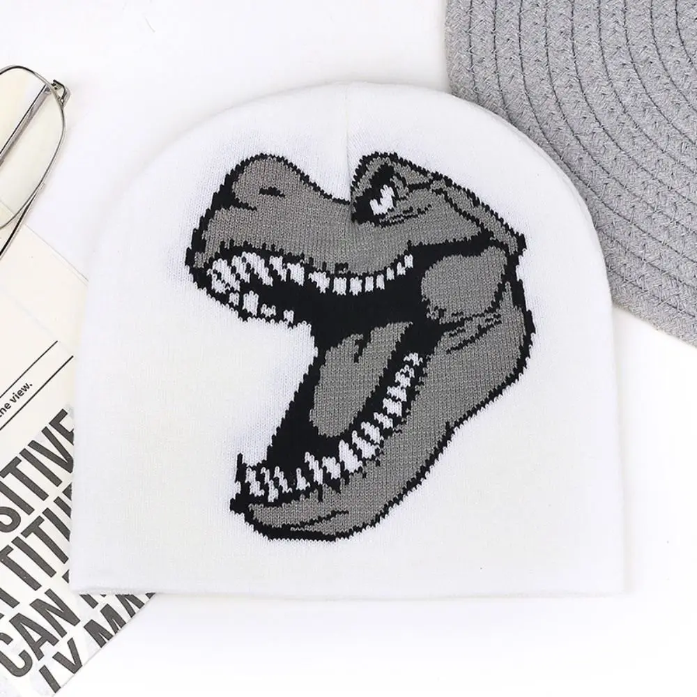 New Knitted Dinosaur Beanie Dinosaur Pattern Warm Winter Beanie Stretch Fit Pullover Pullover Knit Cap Winter Wear