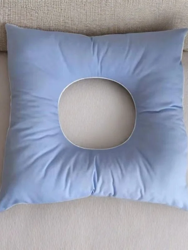 Beauty Salon Pillow round Pad O-Shaped Square Hole Pillow Skin Management Side Sleepers Soft Pearl Cotton Filled Cotton Linen...