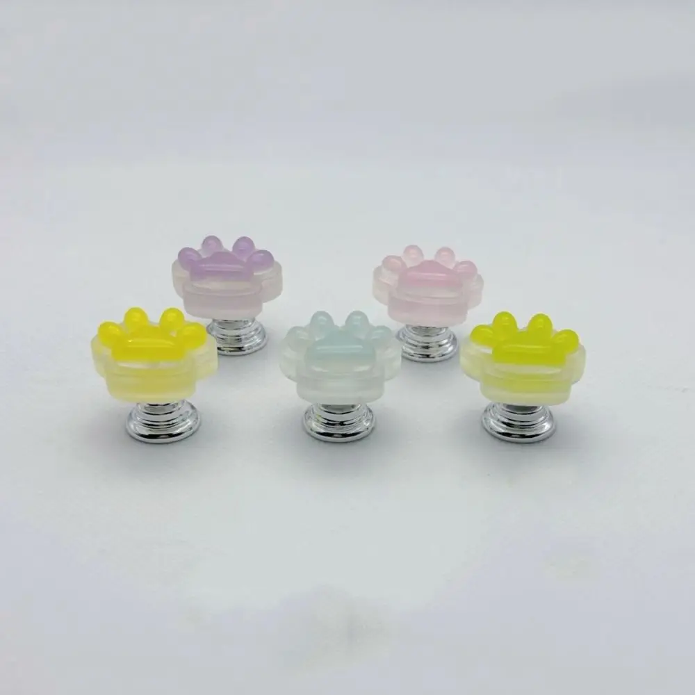 Fashion Cute Luminous Toilet Press Cat Paw Nail Protector Water Tank Buttons Glow in The Dark Cartoon Toilet Button Bathroom