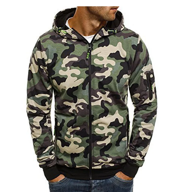 Sudadera con capucha de camuflaje para hombre, abrigo informal para primavera y otoño, ropa de calle masculina, cárdigan, ropa deportiva, MY766,
