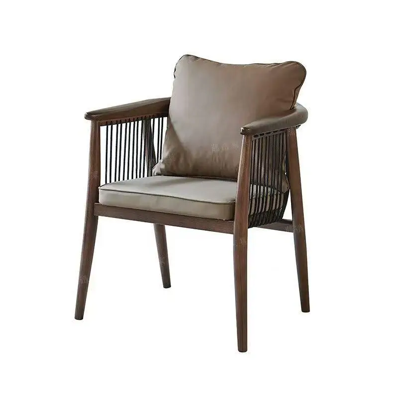 

Solid wood cello chair braided rope decoration B & B hotel card seat Nordic master chair Solid wood armrest back chair