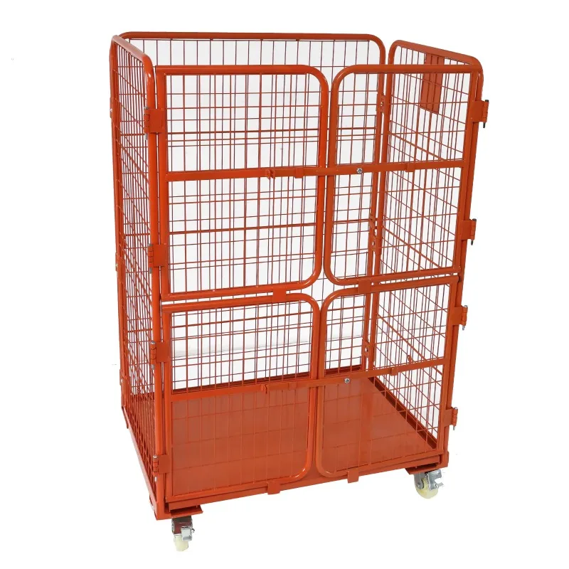 High-strength 3-layer foldable warehouse anti-roll rack container large-capacity cargo storage equipment