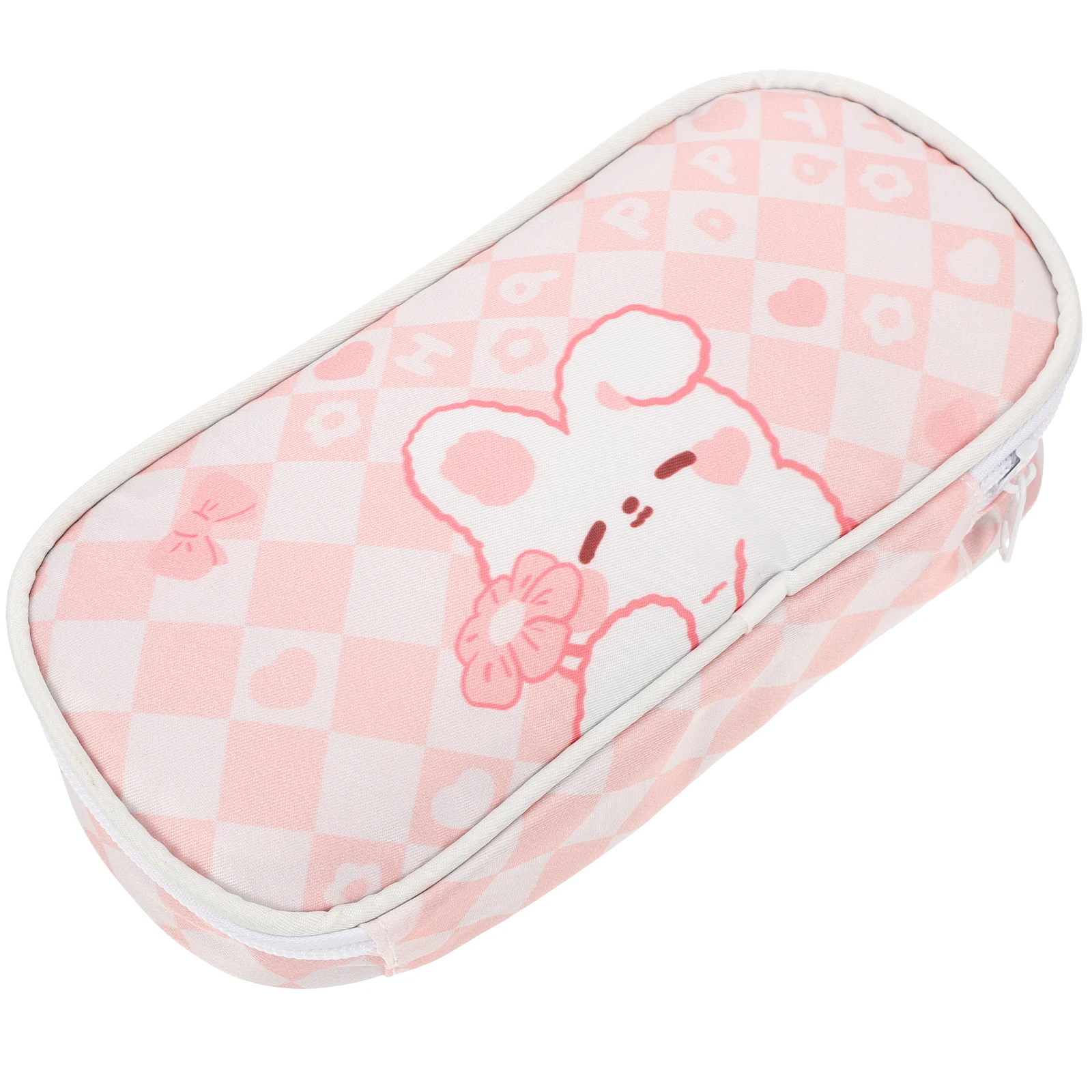 

Pink Rectangular Stationery Bag Portable School Supplies Travel Items Office Use Pencil Case