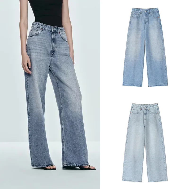 

Faionable сверхширокие джинсы с высокой талией, женские осенние новые поступления, повседневные классические модные женские джинсовые брюки