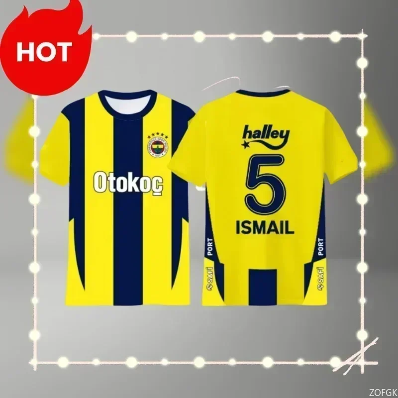 Latest Popular Football Series Fenerbahce Jersey Same T-shirt for Summer Men and Boys Round Neck