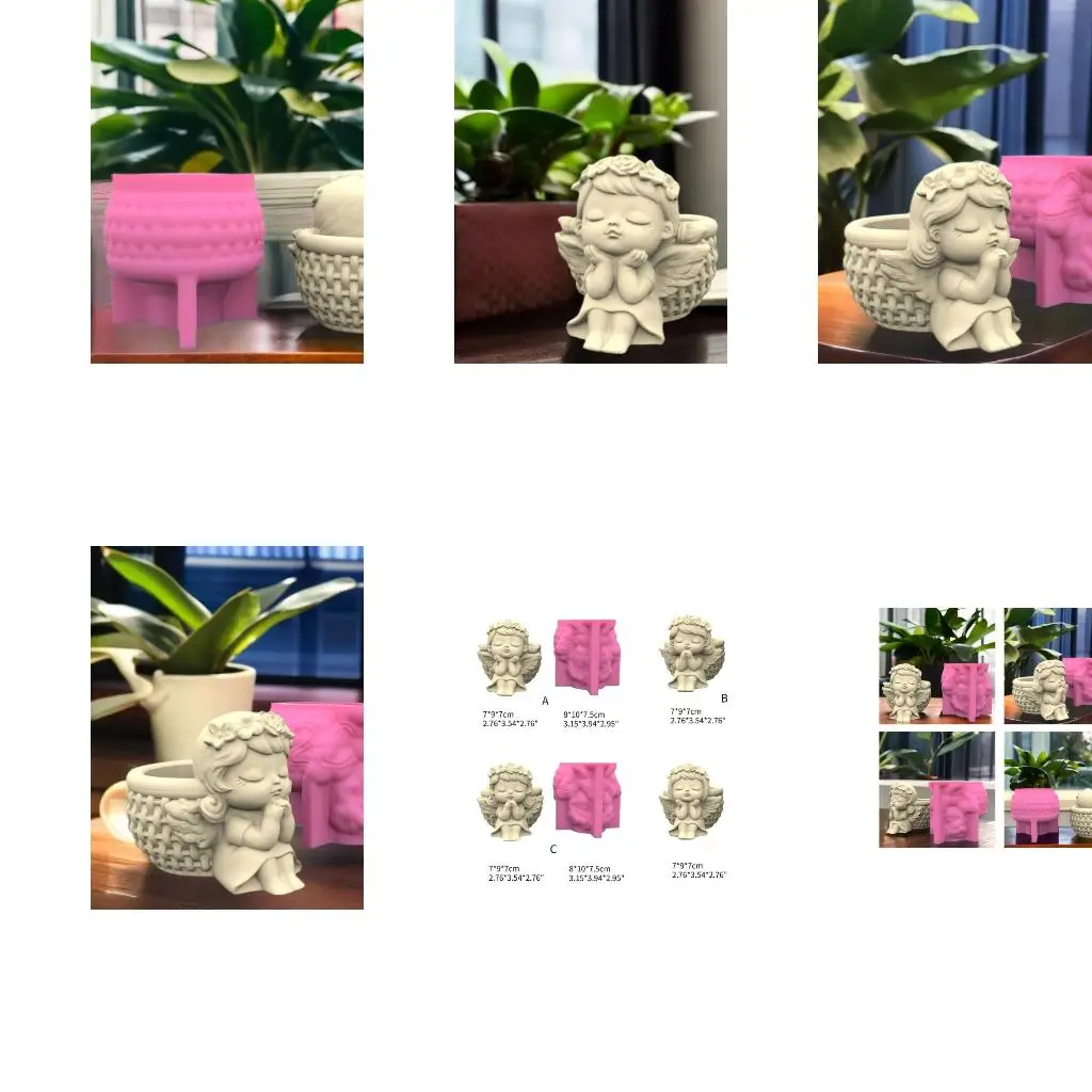 Succulents Flower Pot Resin Silicone Mold DIY Garden Concrete Flowerpot Holder Mould Handmade Crafts Home Decor