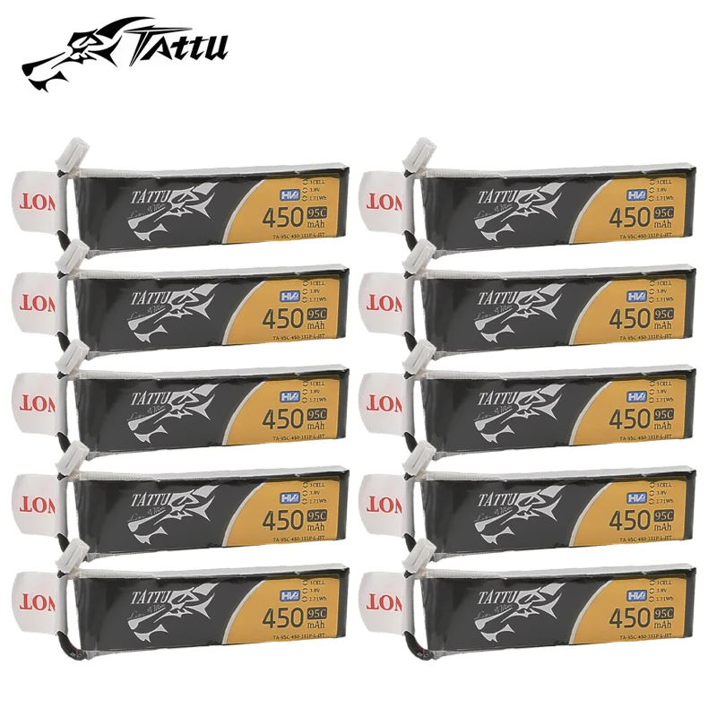 Upgrade TATTU 95C 1S 450mAh 3.8V Lipo Battery With PH2.0 Plug For RC Helicopter Quadcopter FPV Racing Drone Parts 3.8V Battery
