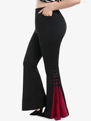 ROSEGAL Gothic Phối Ren Viền Bùng Quần Nữ Cao Cấp Co Giãn Tương Phản Godech Quần Mujer