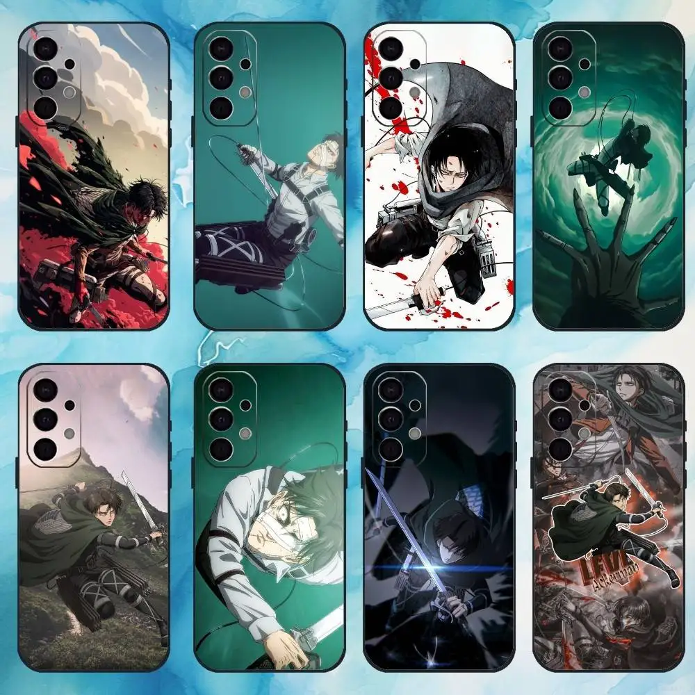 

A-Attack on T-Titan Levi Phone Case For Samsung S25,24,23,22,30,21,10,9,Ultra,Plus,Lite,FE,4,5 G Soft Black Case