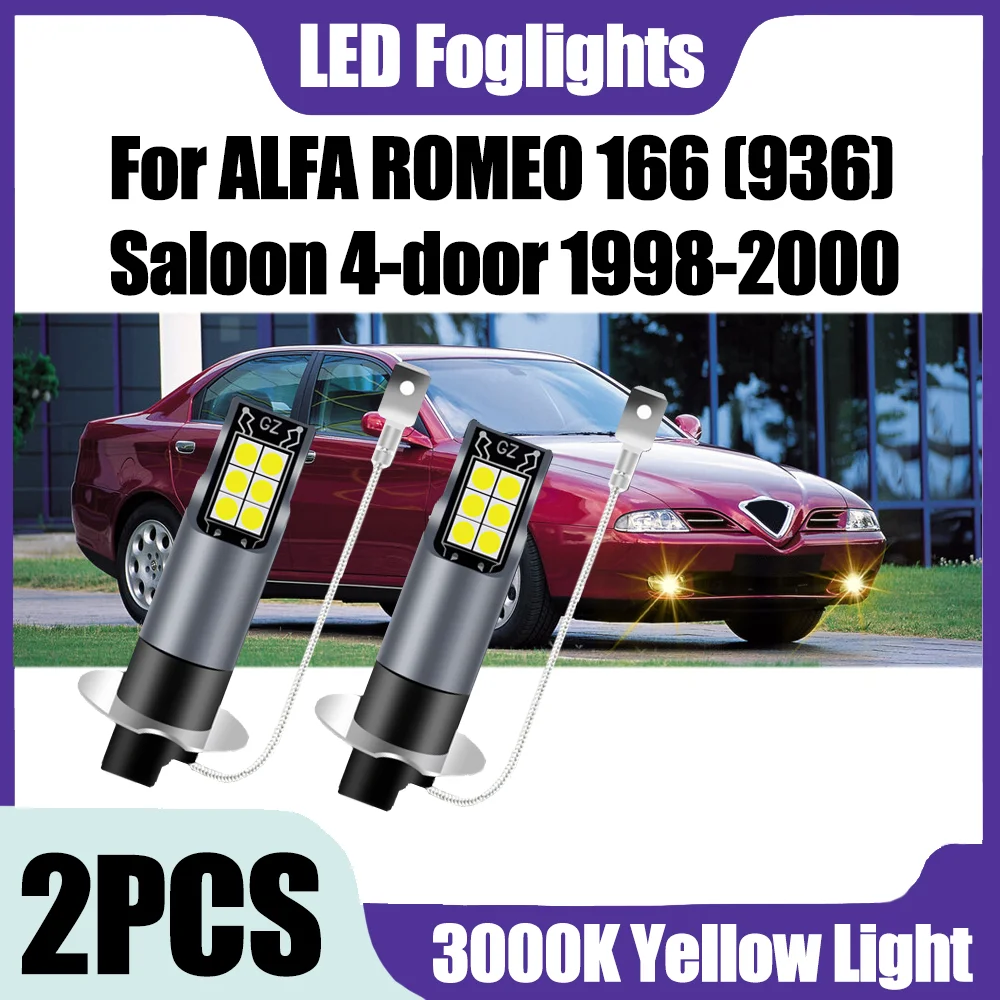 2 luces antiniebla delanteras Canbus sin error H3, luz amarilla de 3000K para ALFA ROMEO 166 (936) Sedán 4 puertas 1998 1999 2000