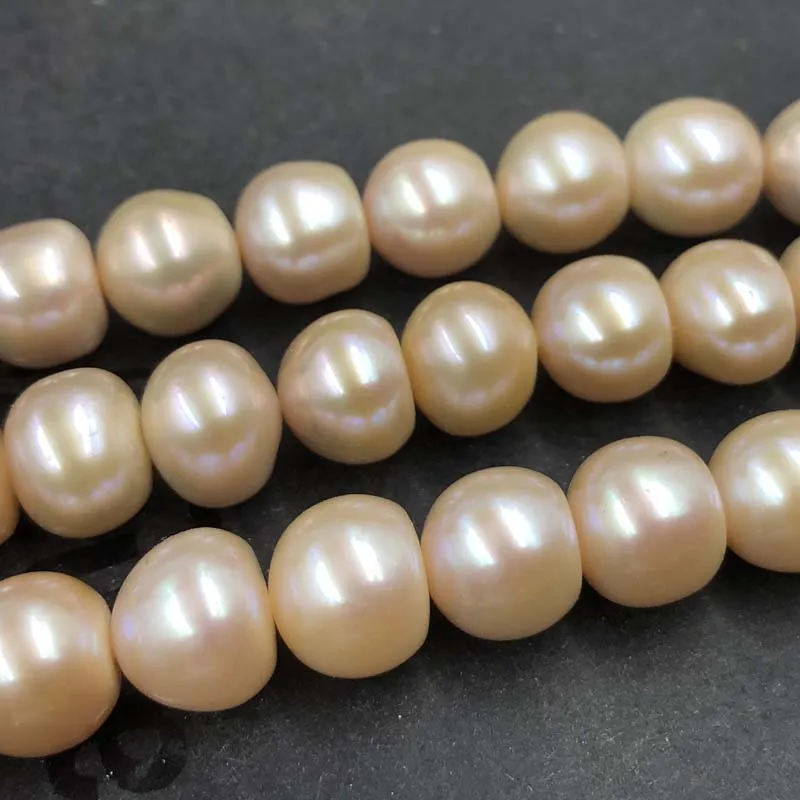 [ELEISPL  3 Strands 11-12mm Bread Shape Fresh Water Loose Pearl Strings  #22010292