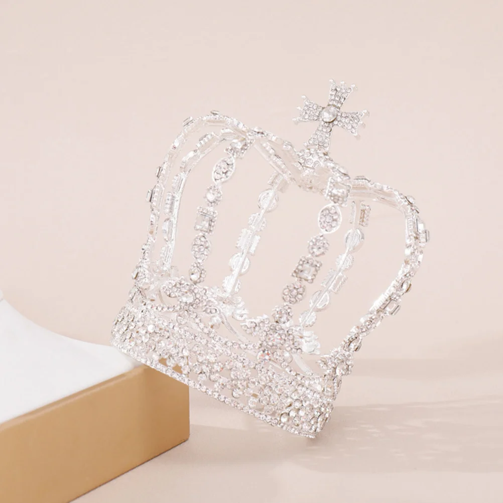 

Rhinestone Crown Bridal Headwear Women Wedding Headdress Hair Accessories Durable Material Classic Design Jewelry Decoration