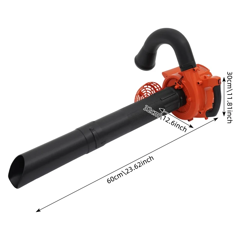 

25.4cc 2-Stroke Gas Leaf Blower Vacuum 0.75KW 7500rpm 275.45CFM Airflow Adjustable Speed Handheld Gas Powered for Yard Garden Leaves Snow Debris Cleaning