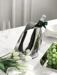 Nordic Luxury Stainless steel Ice Bucket Designer Vase Premium Champagne Bucket for Bar Home Decoration Restaurant Party