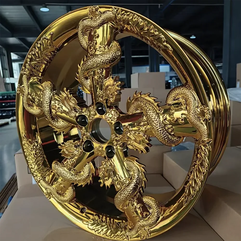 Flrocky New Design 16 17 18 19 20~24 Inch Forged 4X100 4X114.3 5X100 Car Alloy Wheel Rims for Sale Gold Chrome Wheels