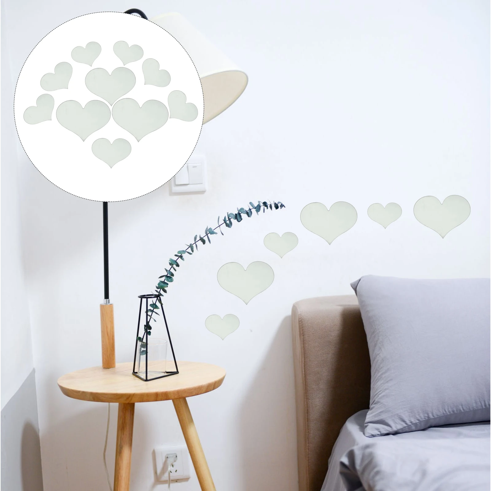 

30 Pcs Living Room Decor Heart Wall Sticker Heart-shaped Decorative Stickers