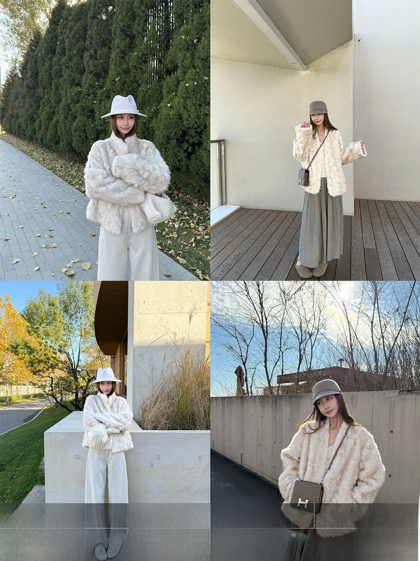 4PRIL レディース ショートファージャケット モックファー レースシープスキン スタンドカラー スリミング 冬用コート 環境に優しい ファッションインナーウェア