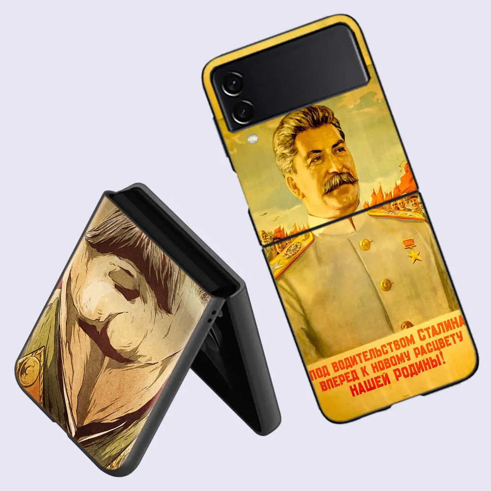 Soviet Union CCCP poster celebrity Stalin Phone Case For Fundas Samsung Galaxy Z Flip 6 3 5G Back Hard Capa for Z Flip 5 4