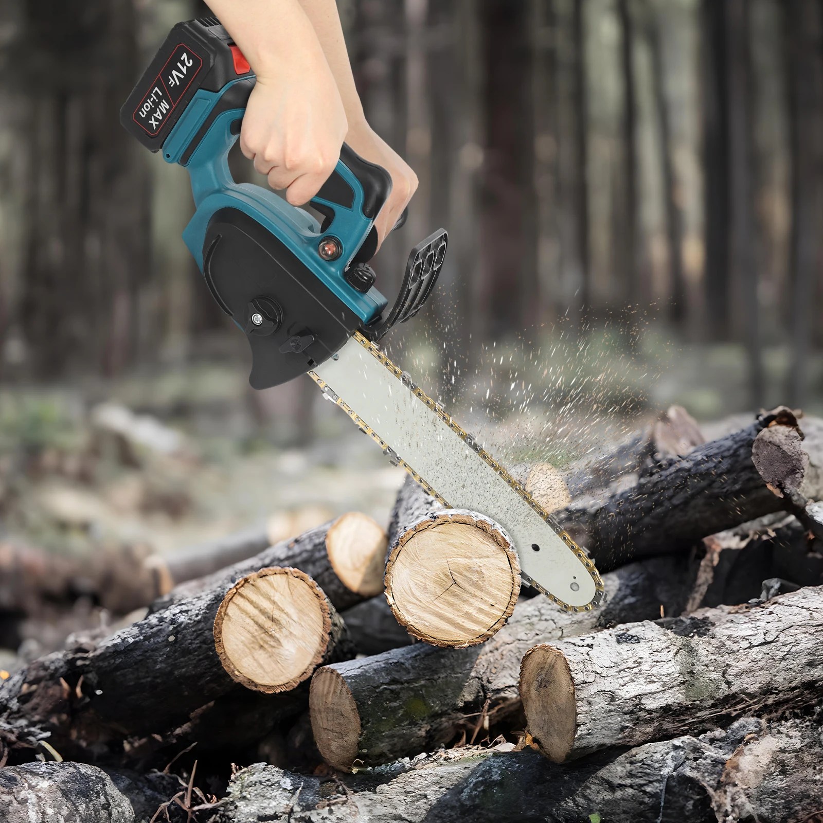 Minisierra eléctrica de 8/10/12 pulgadas con motosierra de poda manual de repuesto, herramienta de corte de sierra eléctrica para carpintería, Motor sin escobillas