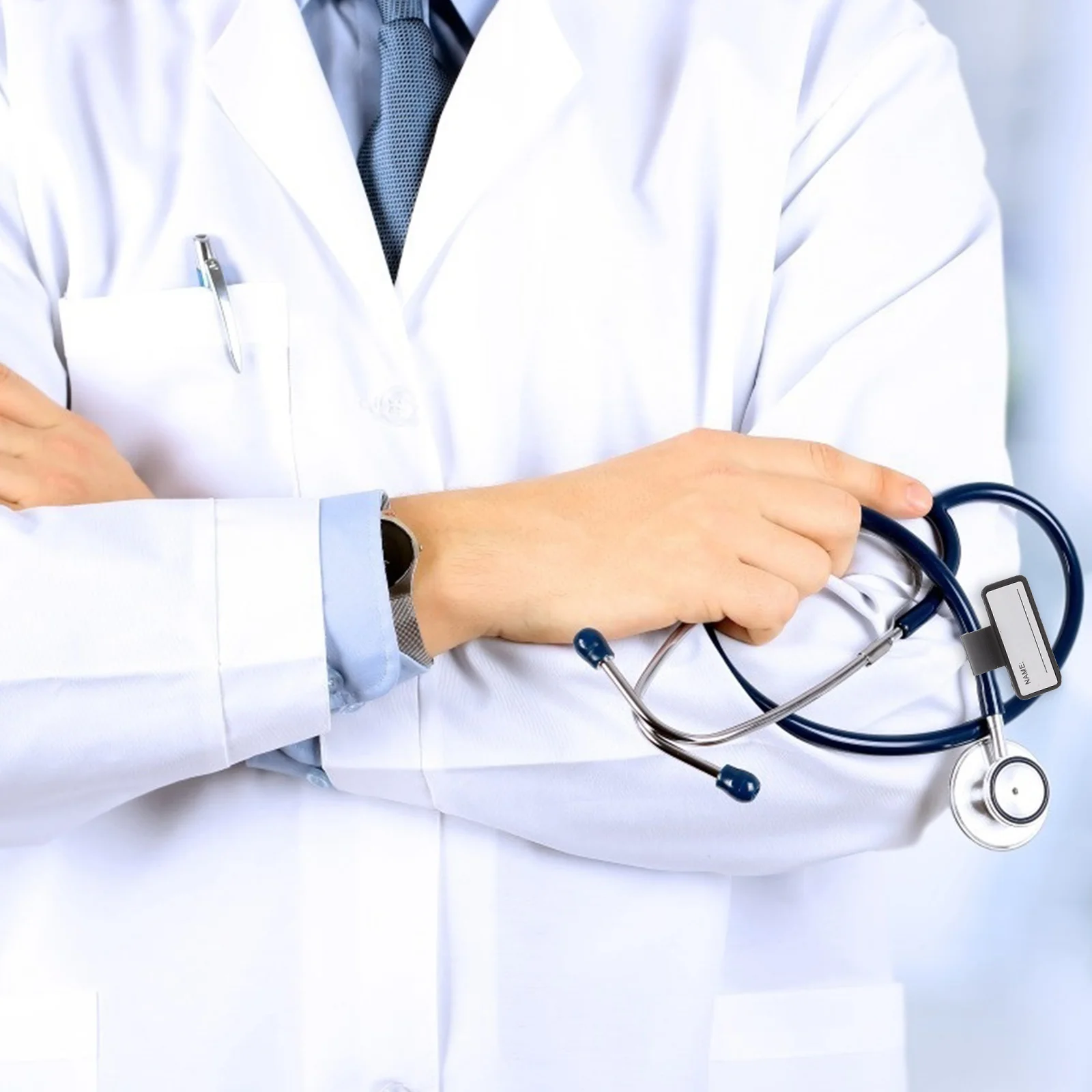 

5 шт. Держатель для идентификационной бирки стетоскопа, двусторонний пластиковый держатель-клипса для идентификации и замены трубки стетоскопа