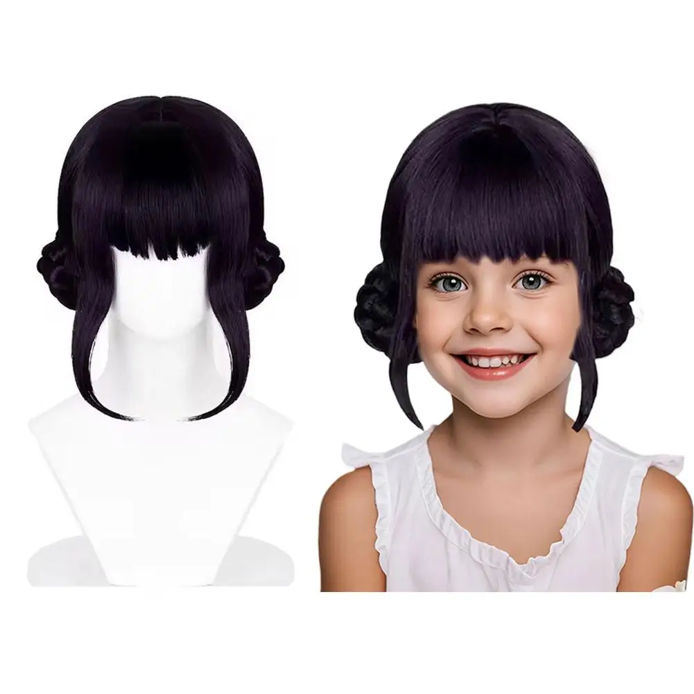 Demônio caçadores traje rumi perucas cosplay crianças anime mira zoey traje perucas para mulheres masculino roxo trança peruca halloween cosplay prop