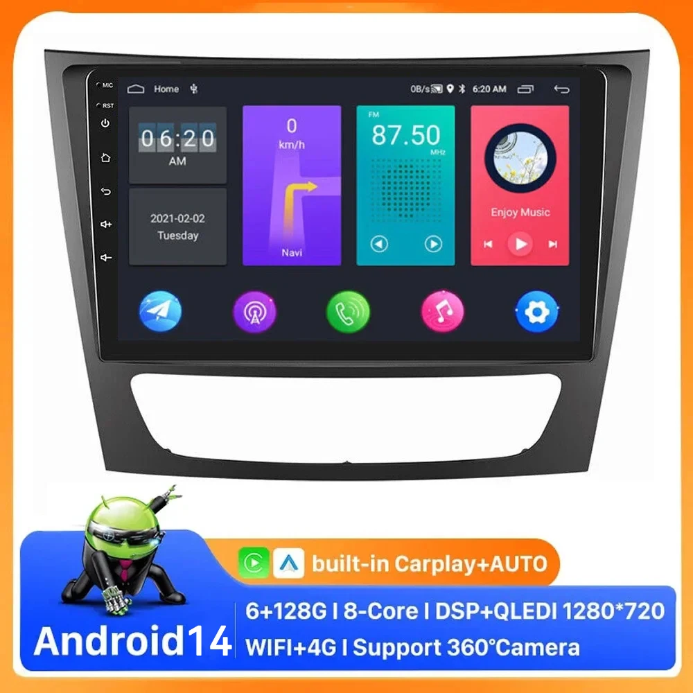 

2Din Android 14 Car GPS Radio Player For Mercedes Benz E-Class W211 E200 E220 E300 E350 E240 E270 E280 W463 W209 W219 Stereo