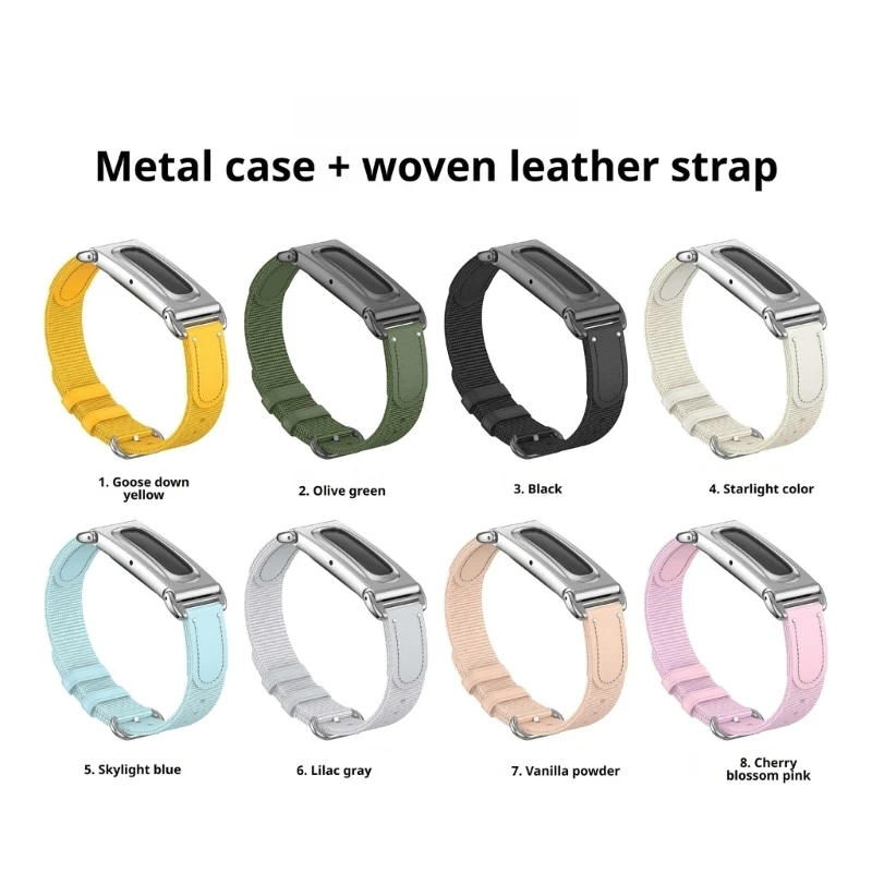 Q6PA Commuting Watch Strap with Case Frame, Fabric Texture, Daily Use Comfort and Pin Fastener Support for Routine Wear