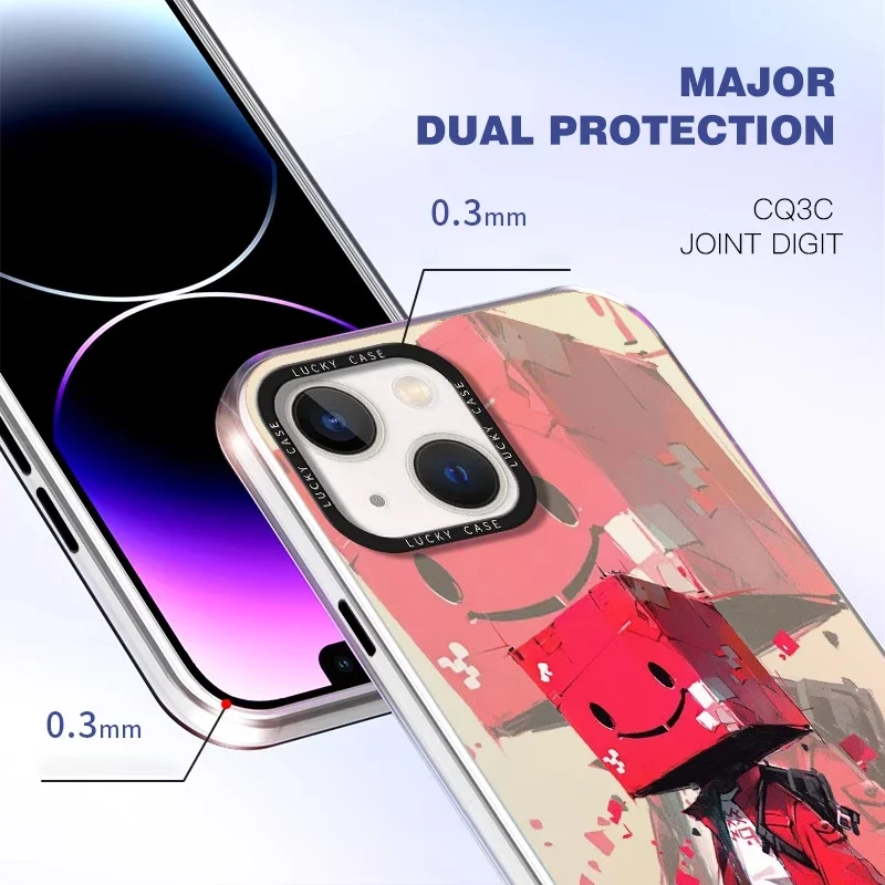 IPhone 15 Phone Case for IPhone14/13pro Max Plus Masked Men IDM Laser Personalized Protective Cover Creative Men and Women Gift