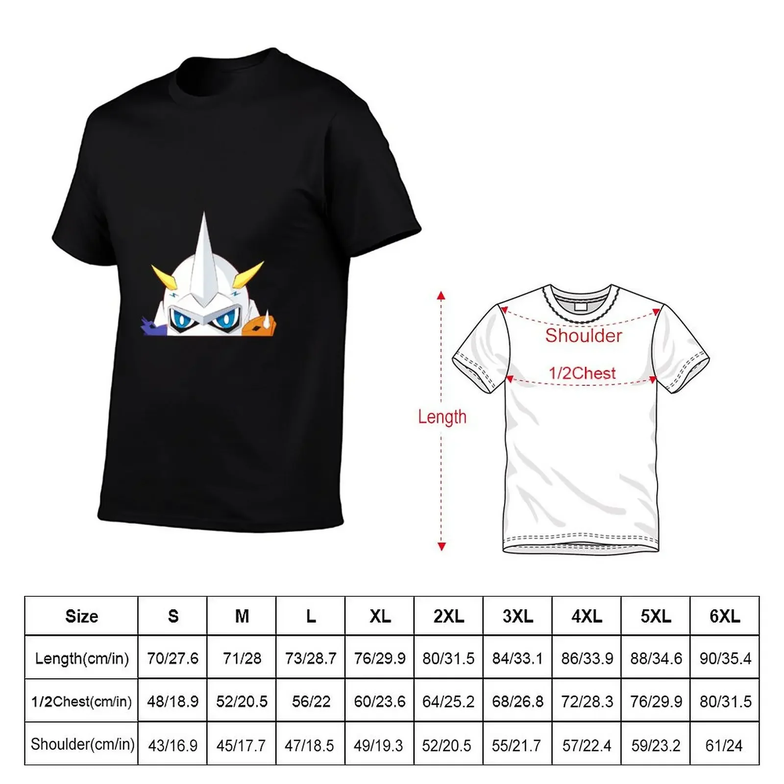 Chibi Peeking Omnimon T-Shirt oversized t shirt boys animal print Blouse sublime mens graphic t-shirts hip hop