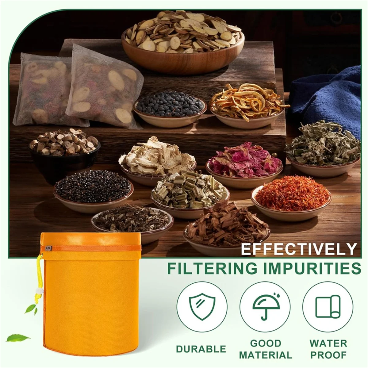 ABXHH 5팩 5갤런 필터 백, 필터 스크린이 있는 보관 백 조절 가능한 조임끈이 있는 재사용 가능한 브루 백 파인 메쉬 백