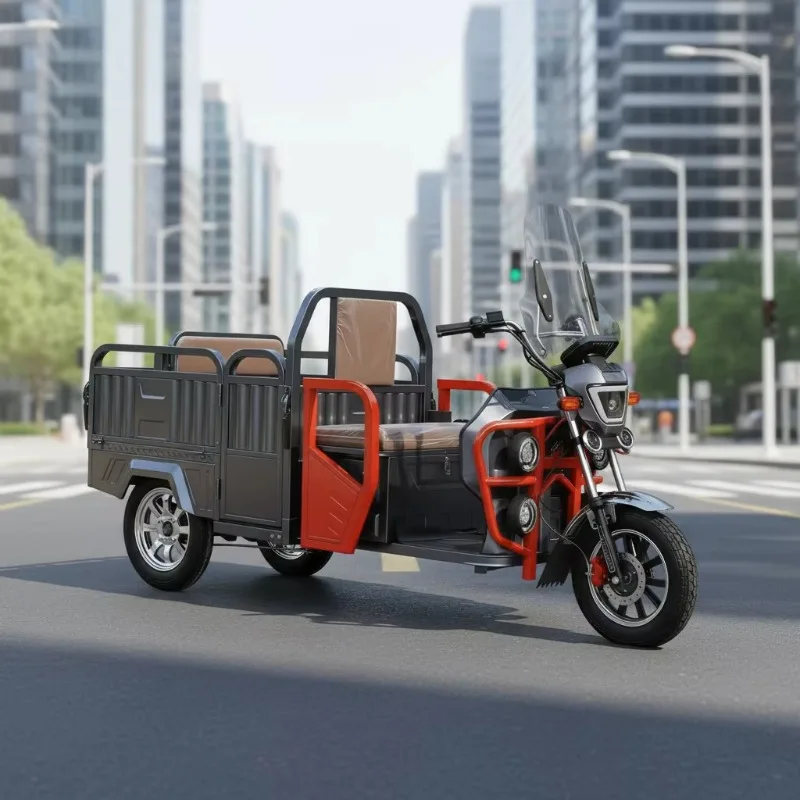 Heavy Duty 800W Electric Cargo Tricycle-Open Split Shift Axle Aluminum Wheels Front Disc Brake 300-400kg Payload Factory Direct