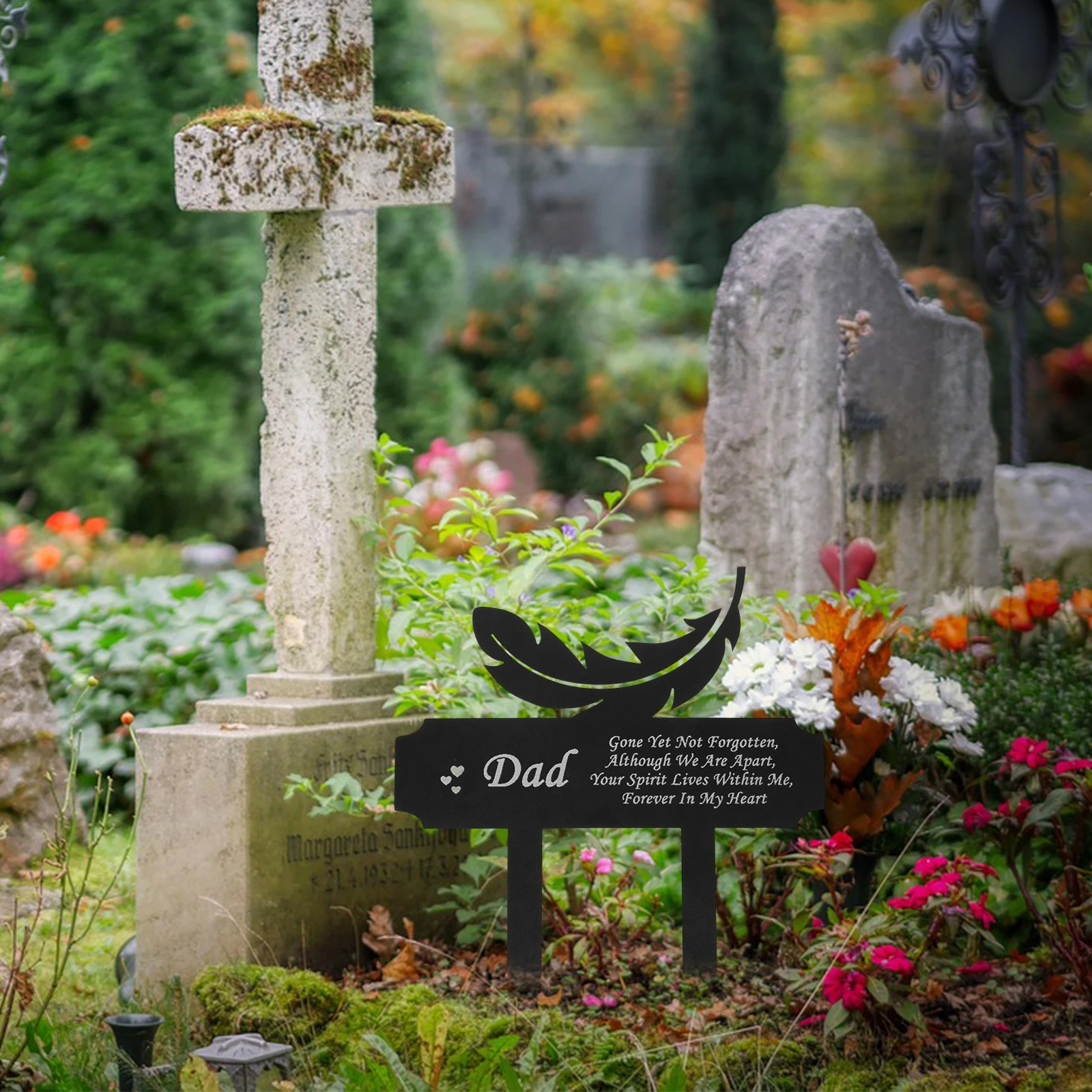 

Мемориальный маркер, кол, дизайн в форме сердца, водонепроницаемые украшения для могилы, кладбище, папа, дань, металлическая табличка, садовый маркер, прочный утюг