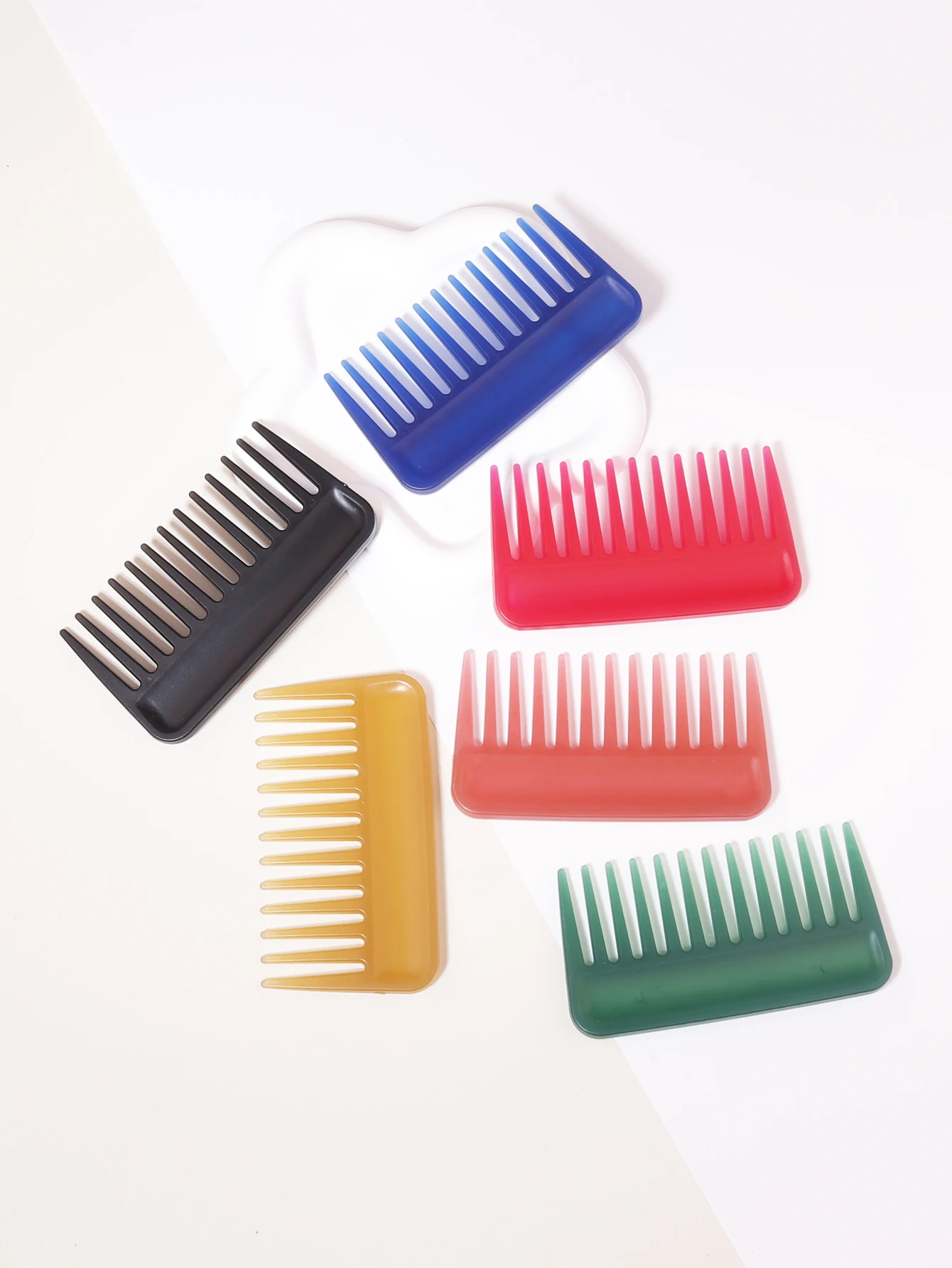 1pcs portable plastic thickened pocket hair comb men's non breaking wide toothed comb smooth sawing comb circular comb brush