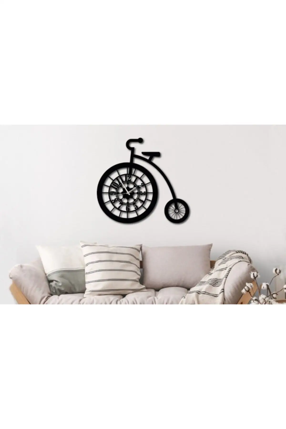 Uras Metal Wall Clock Bicycle 45x49 Cm. Wall Clock Creative Home Decor