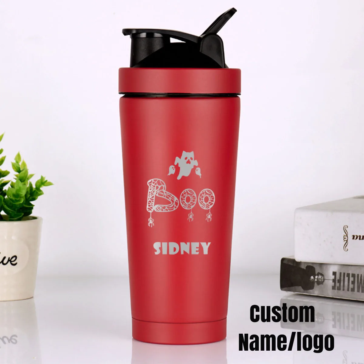 

Halloween Gifts Customized Name, Funny Halloween Gift Shaker Bottle, Spooky Season Gift Bottle, Personalized Ghost Water Bottle