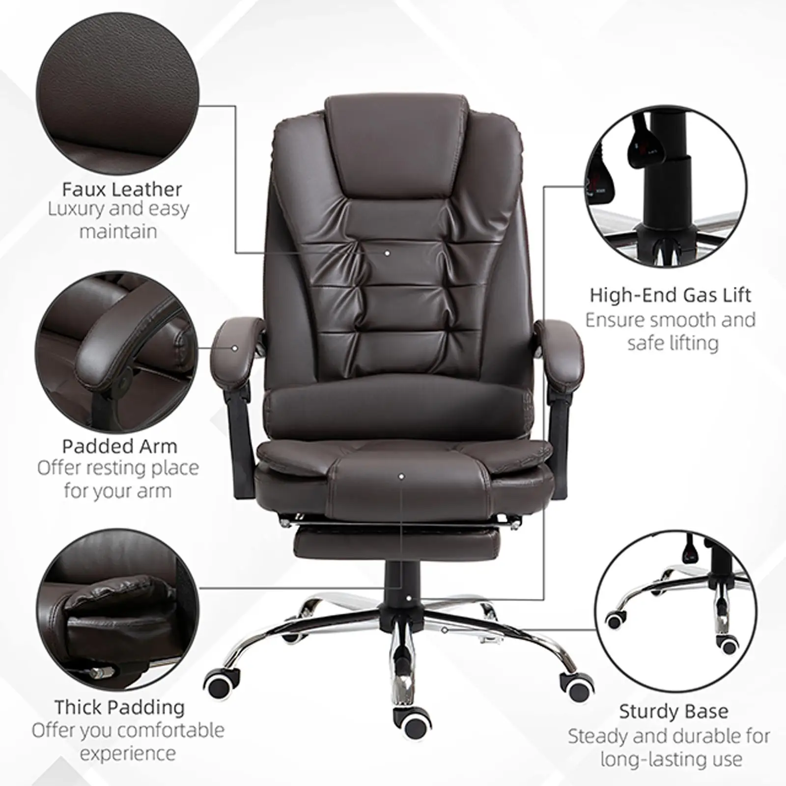 Executive Office Chair Adjustable Desk Chair for Home Managerial Gaming