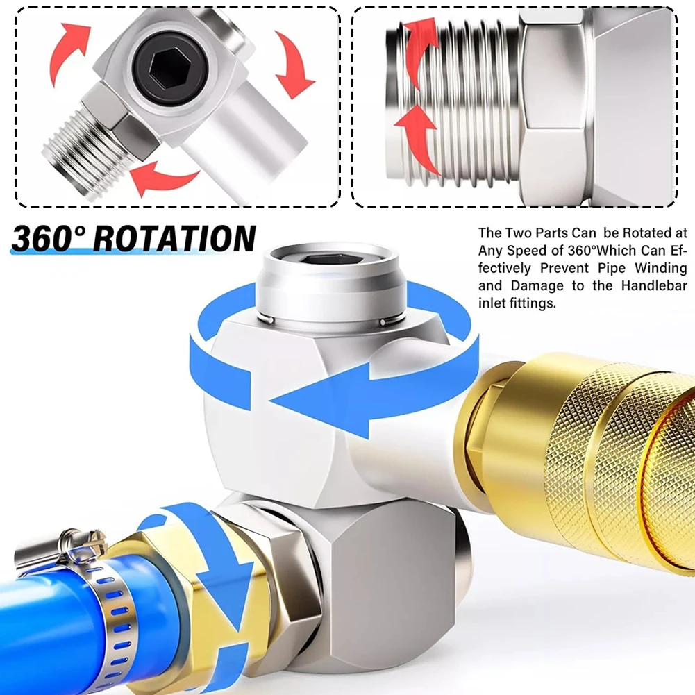 1/4 Inch Air Tool Swivel Fitting For 360 Degree Swivel Air Hose Connector 1/4-Inch Male NPT X 1/4-Inch Female NPT Quick Connecto