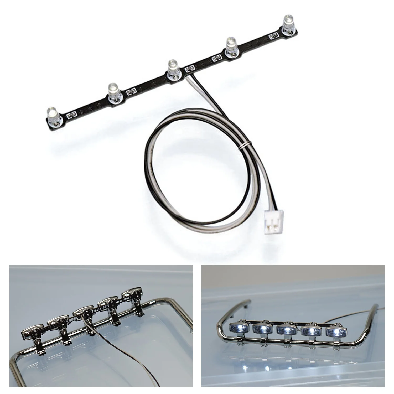 

LED Lamp 3V-7V Plastic Roof Spotlight Board RC Parts for 1/14 RC Tractor Truck DIY TAMIYAYA 770S 56368 56371 Model Vehicle Car