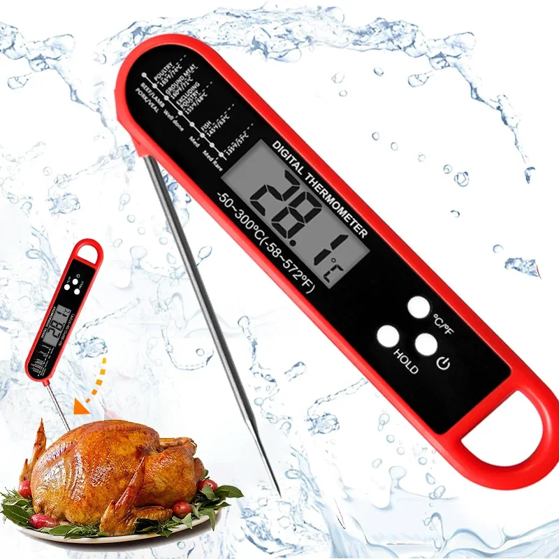 

Waterproof Kitchen Cooking Food Thermometer with Probe Backlight Calibration Best Quick Grill Meat Probe