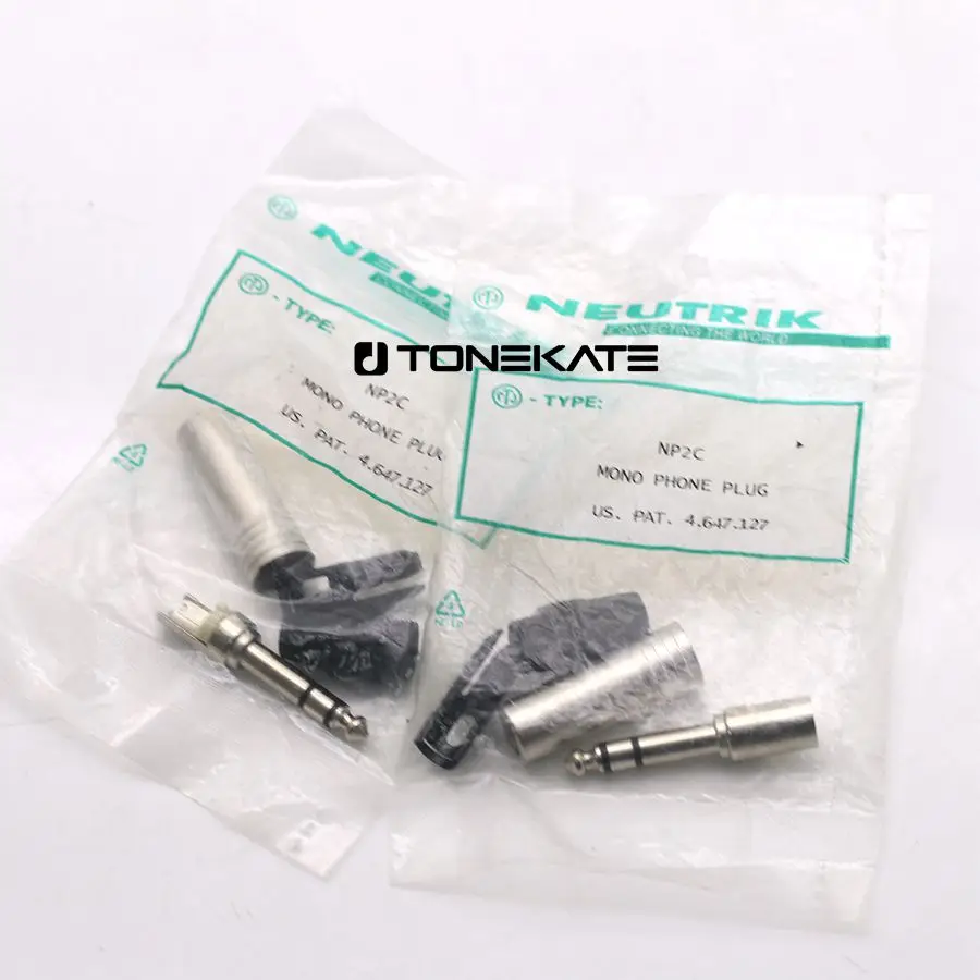 20pcs for NEUTRIK NP2C/NP2C-B PLUG Mono Professional 2 Pole 6.35 mm 6.5mm Stereo Jack Plug Neutrik 6.35mm jack